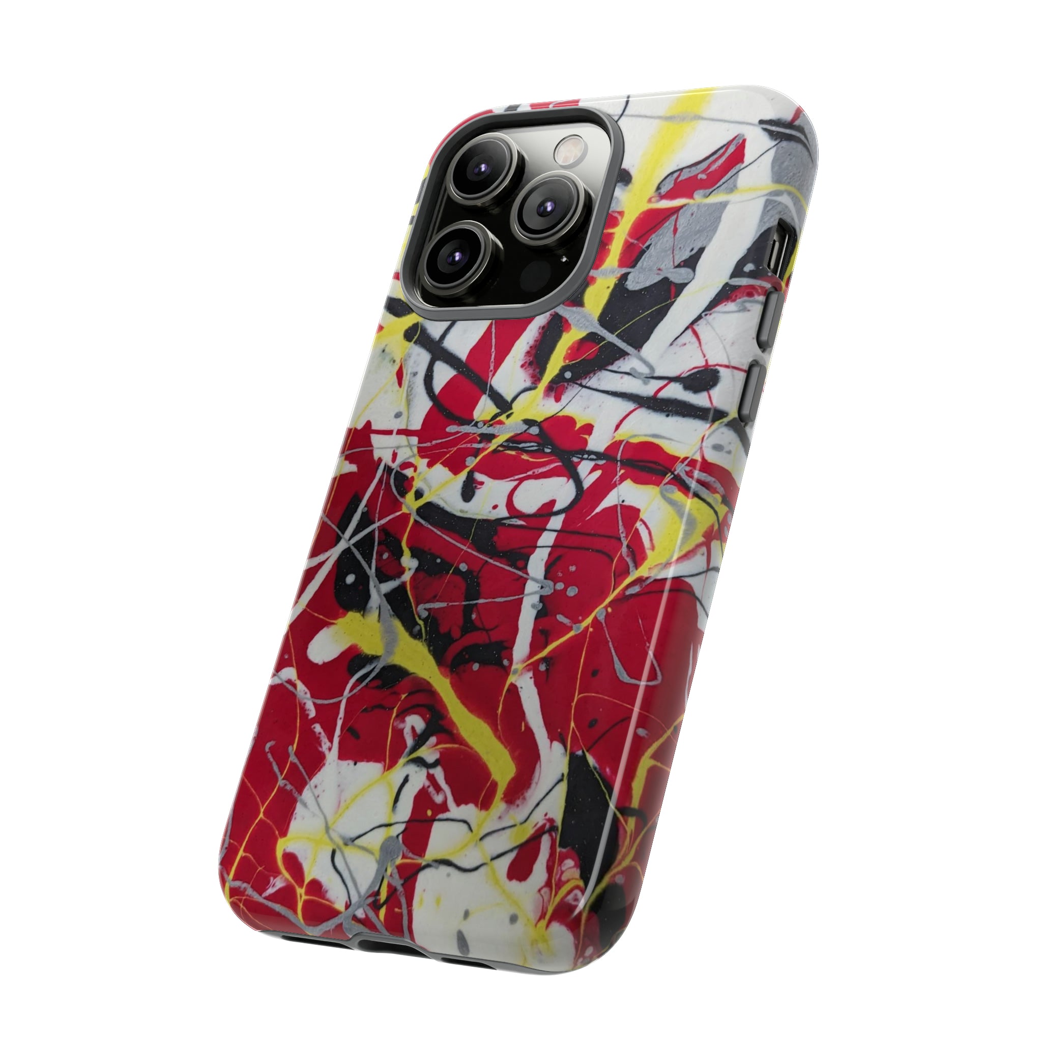 Red Splash Abstract Art Tough Case,  Fine Art phone Case, Fluid Art, Pour Painting Samsung iPhone Pixel