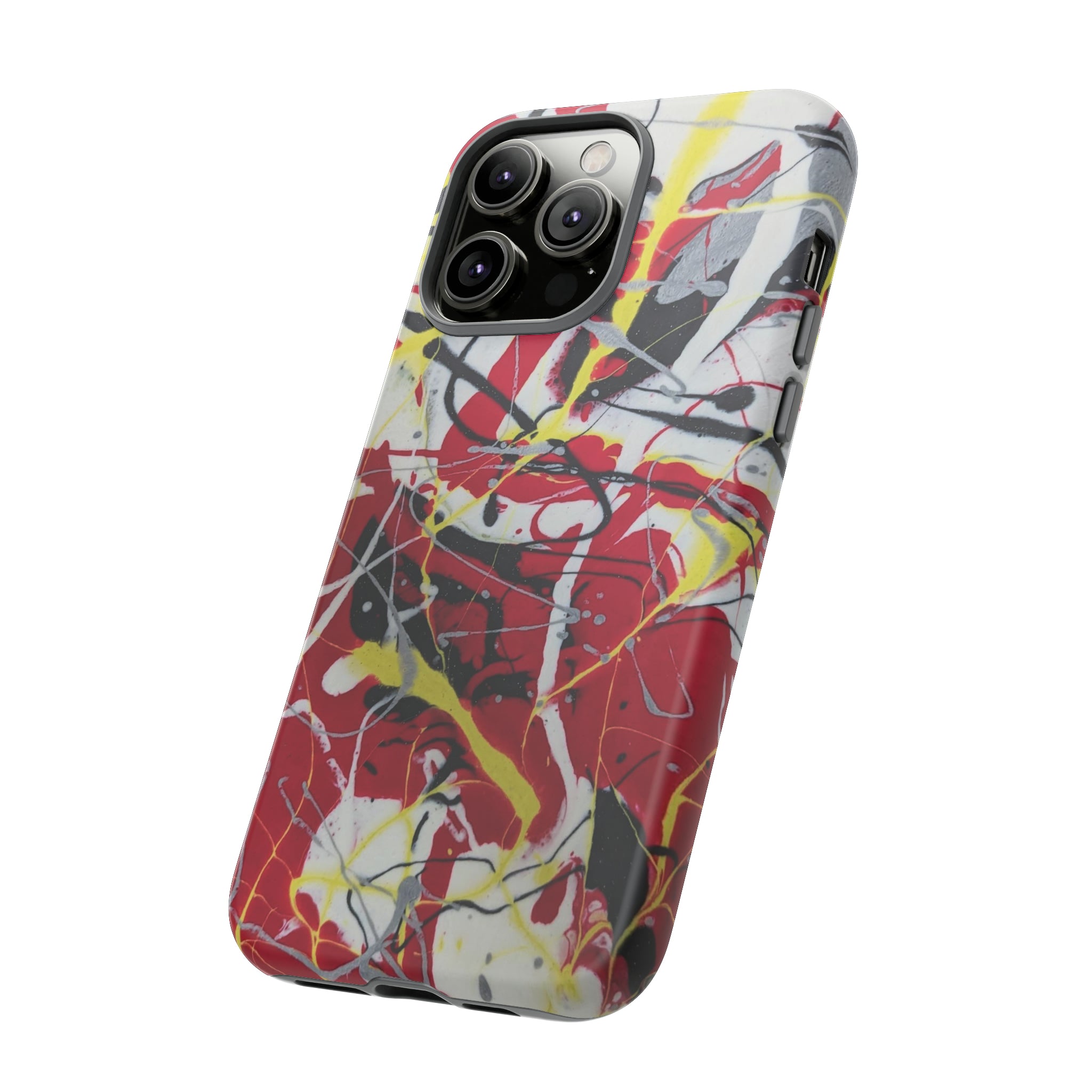 Red Splash Abstract Art Tough Case,  Fine Art phone Case, Fluid Art, Pour Painting Samsung iPhone Pixel