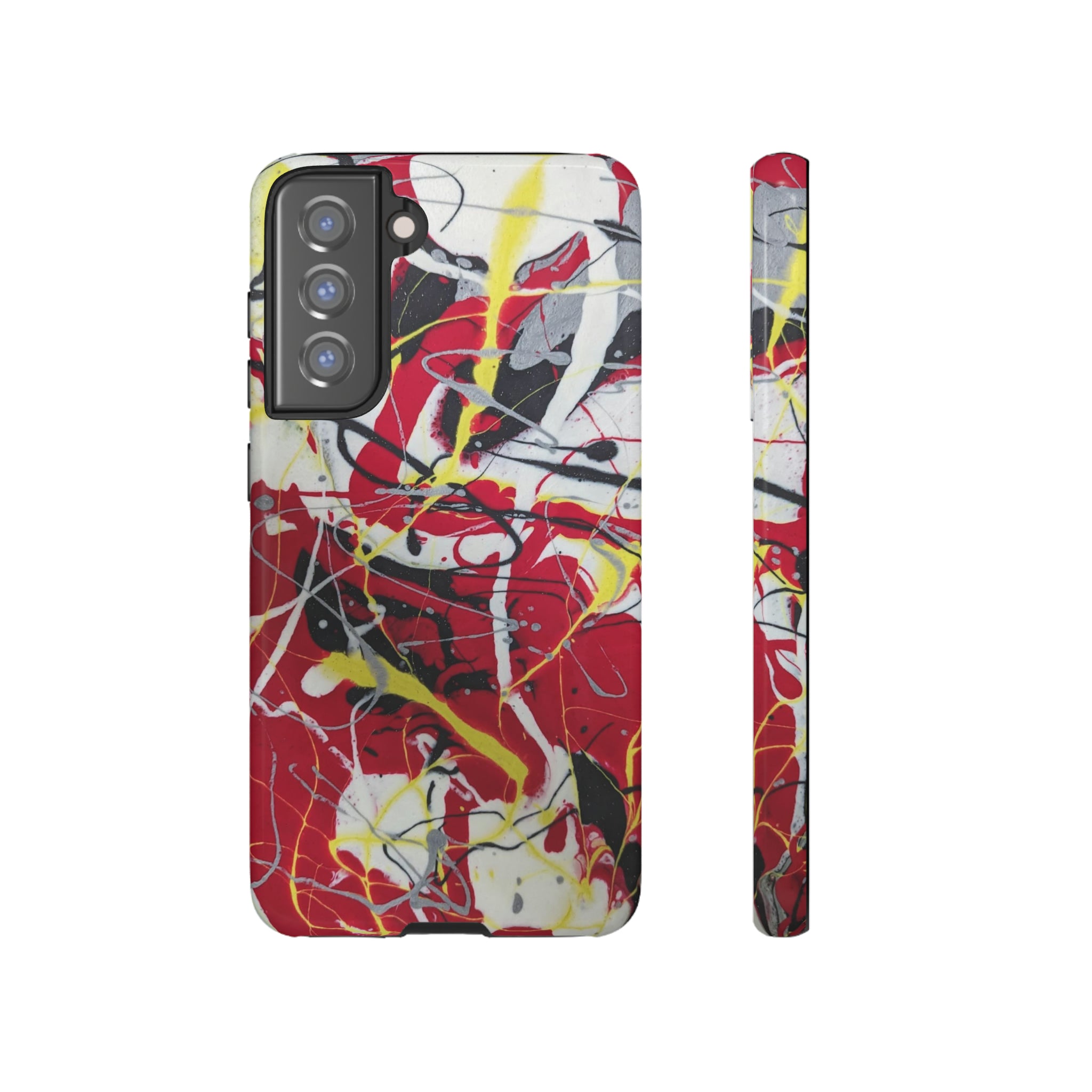 Red Splash Abstract Art Tough Case,  Fine Art phone Case, Fluid Art, Pour Painting Samsung iPhone Pixel