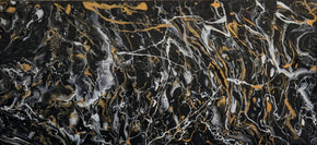 10x20 Original Abstract Canvas Acrylic Pour Painting "Black Marble" / Original Acrylic Painting / Abstract Painting / Fluid Art