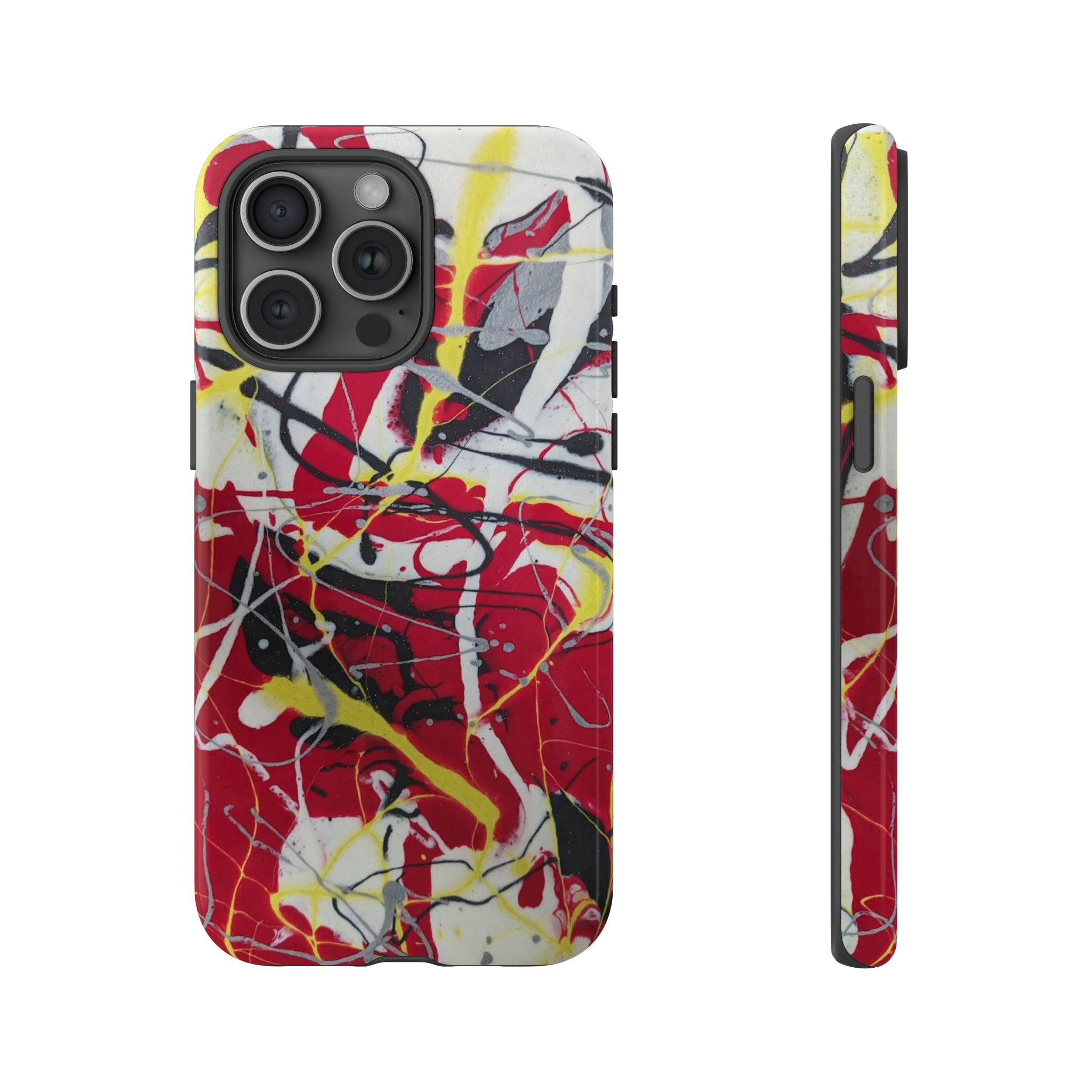 Red Splash Abstract Art Tough Case,  Fine Art phone Case, Fluid Art, Pour Painting Samsung iPhone Pixel