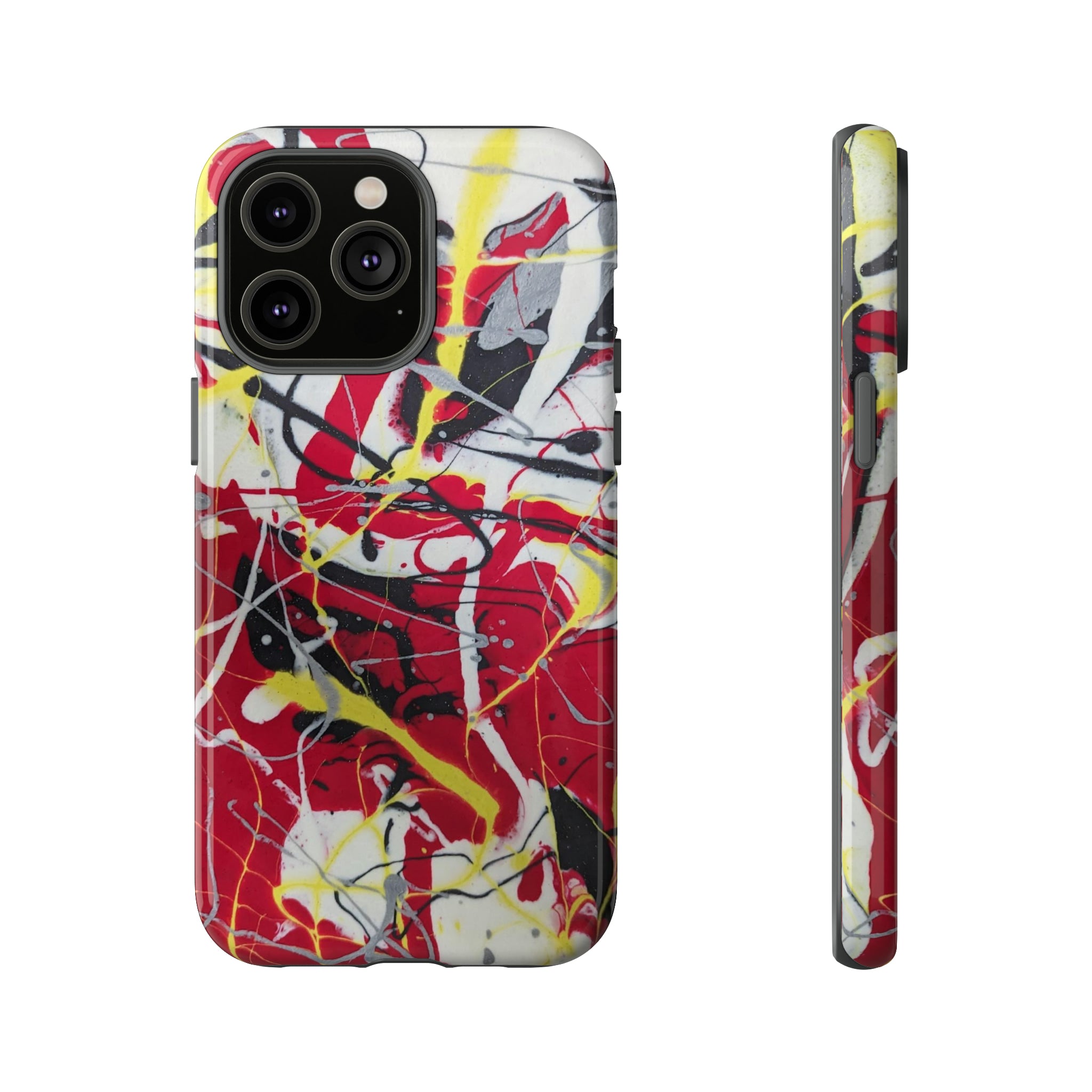 Red Splash Abstract Art Tough Case,  Fine Art phone Case, Fluid Art, Pour Painting Samsung iPhone Pixel