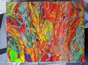 11x14 Original Abstract Canvas Art Acrylic Pour Painting "Candy Splash" / Original Acrylic Painting / Abstract Painting / Fluid Art