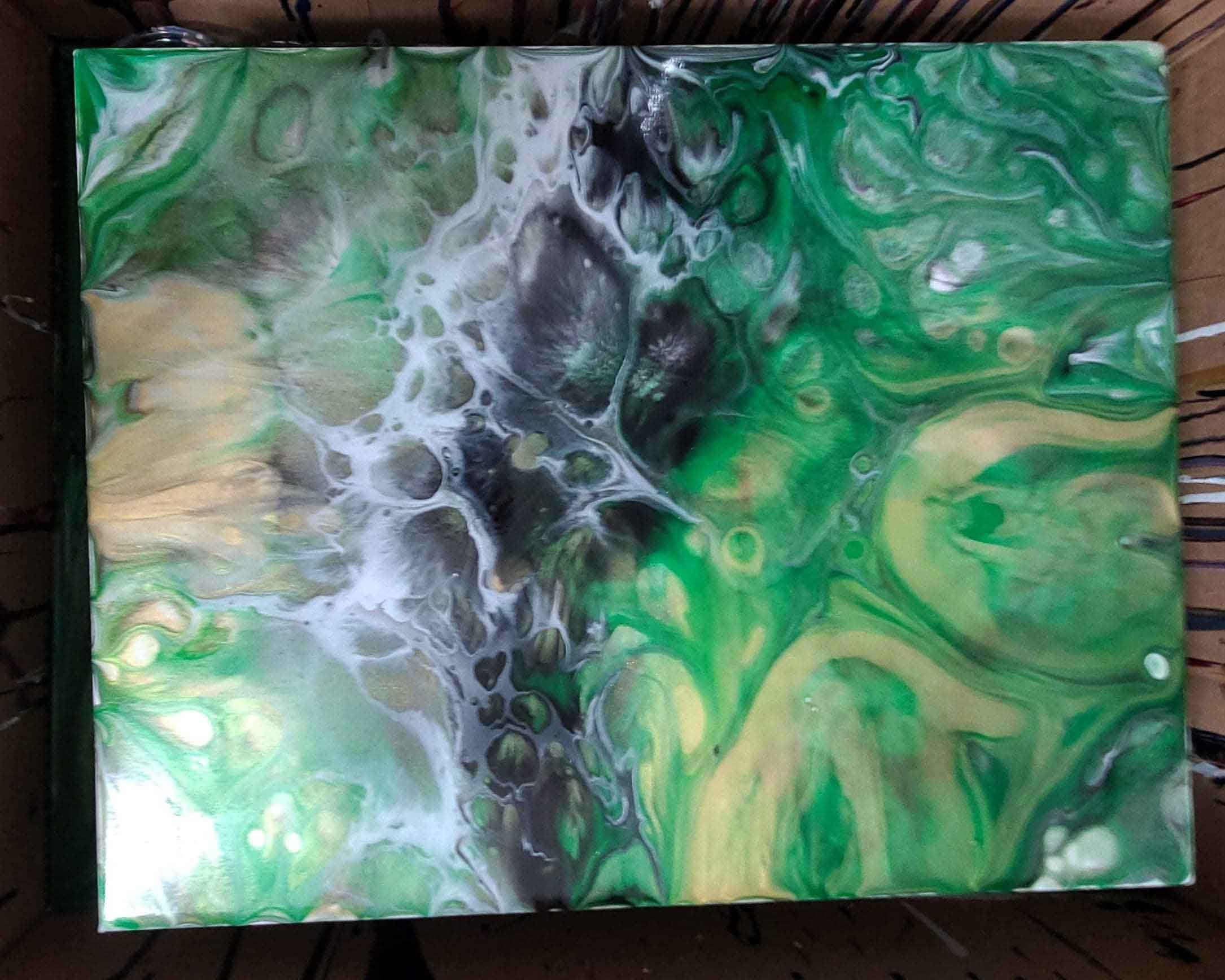 11x14 Original Abstract Canvas Art Acrylic Pour Painting "Dragon Eye" / Original Acrylic Painting / Abstract Painting / Fluid Art