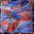 12x12 Original Abstract Canvas Art Acrylic Pour Painting "Falling Sunset Sky" / Original Acrylic Painting / Abstract Painting / Fluid Art