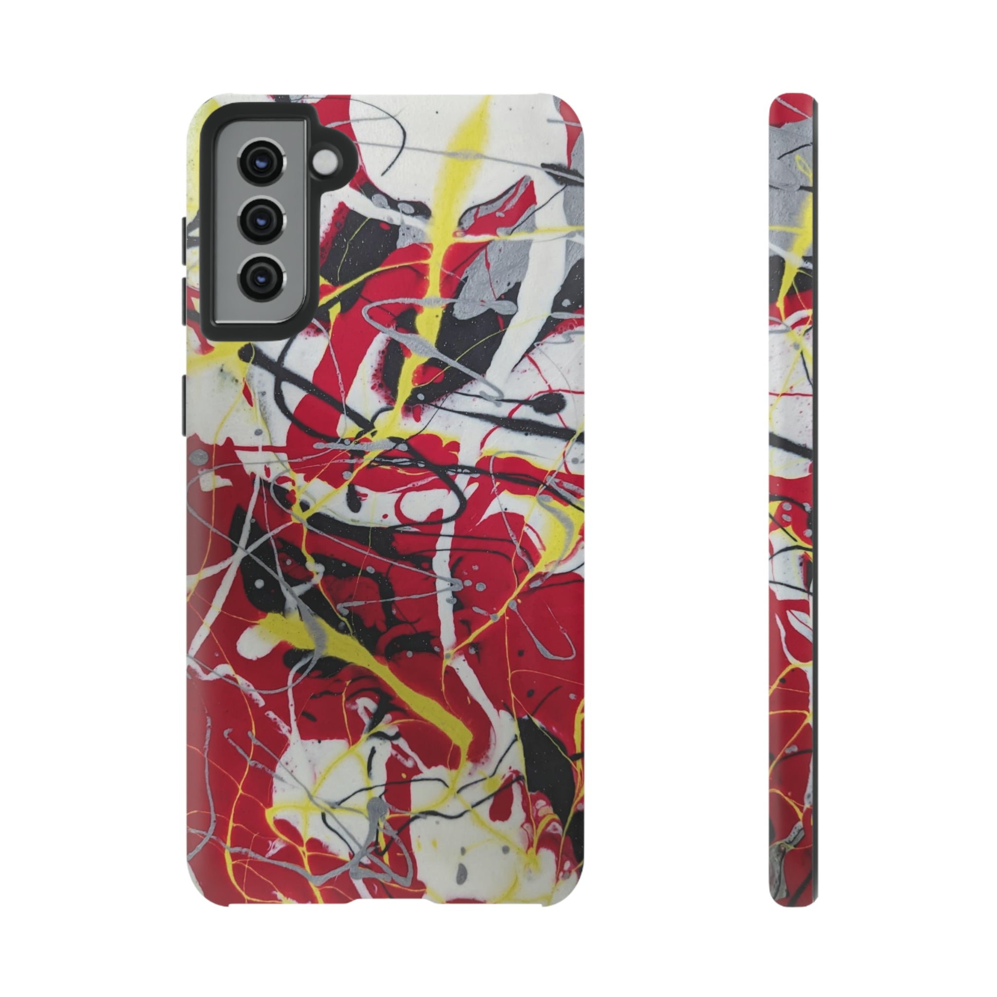 Red Splash Abstract Art Tough Case,  Fine Art phone Case, Fluid Art, Pour Painting Samsung iPhone Pixel