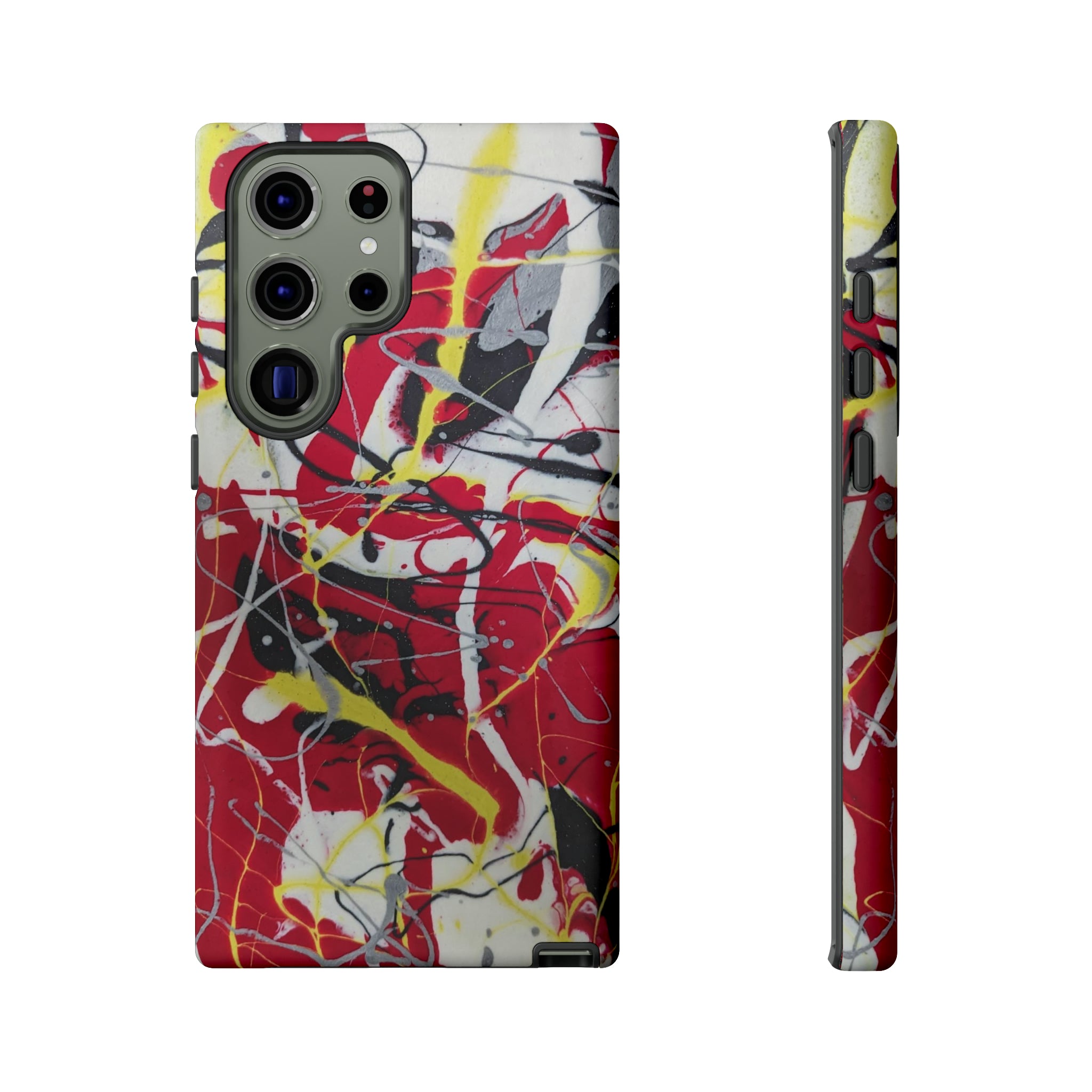 Red Splash Abstract Art Tough Case,  Fine Art phone Case, Fluid Art, Pour Painting Samsung iPhone Pixel