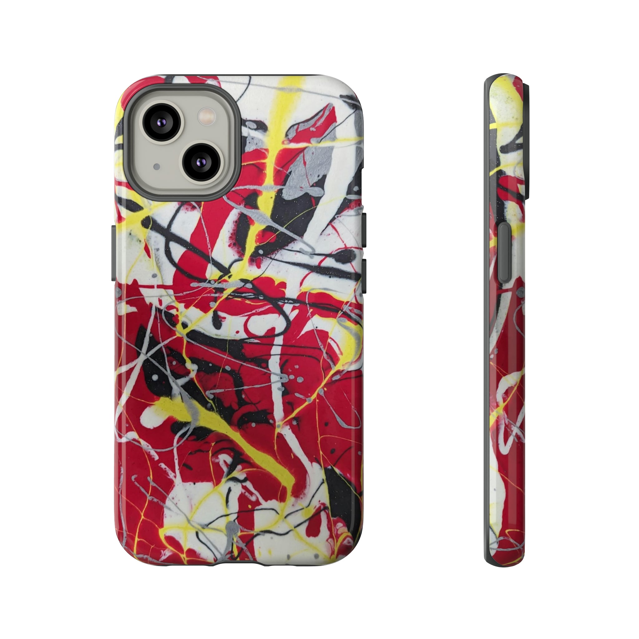 Red Splash Abstract Art Tough Case,  Fine Art phone Case, Fluid Art, Pour Painting Samsung iPhone Pixel