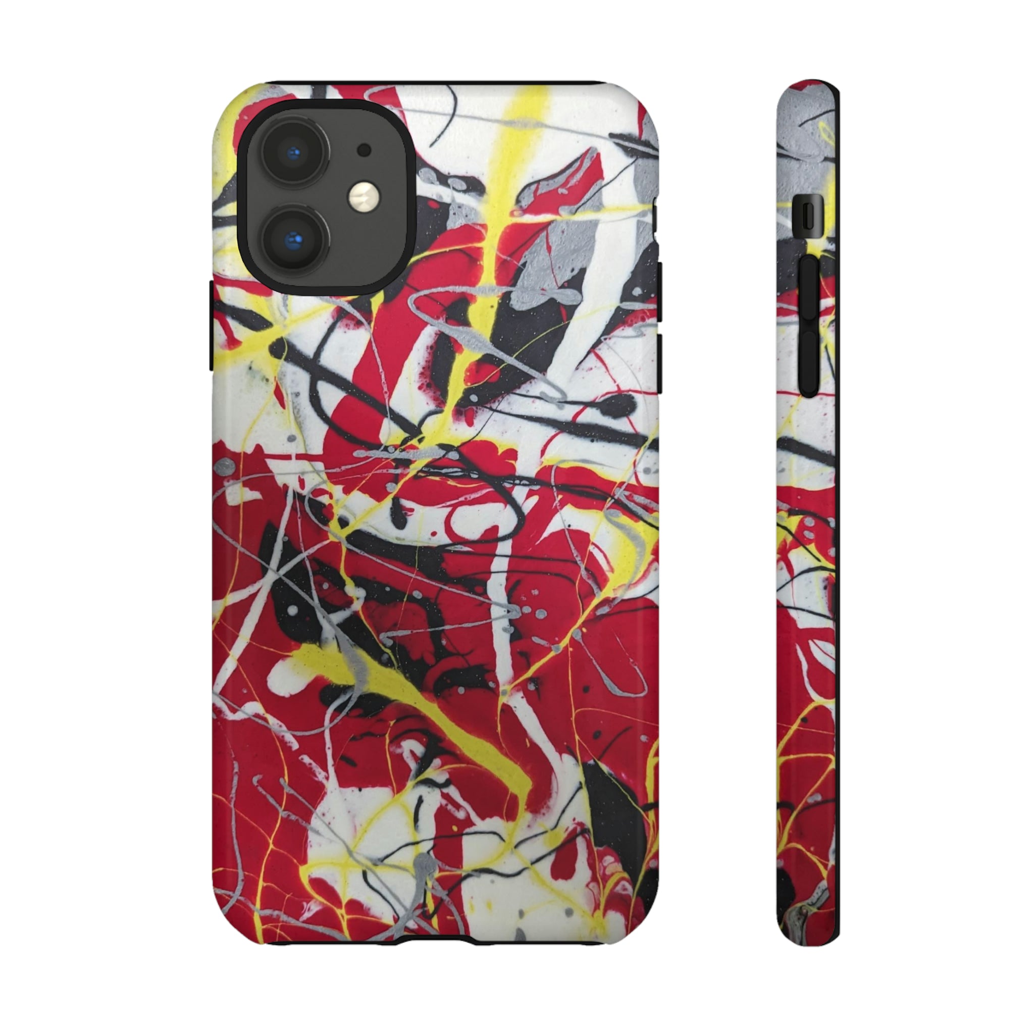 Red Splash Abstract Art Tough Case,  Fine Art phone Case, Fluid Art, Pour Painting Samsung iPhone Pixel