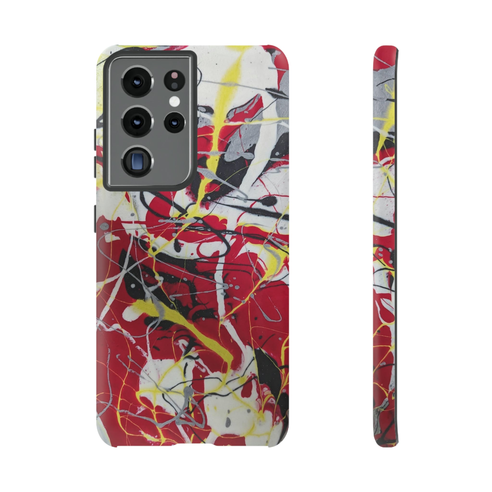 Red Splash Abstract Art Tough Case,  Fine Art phone Case, Fluid Art, Pour Painting Samsung iPhone Pixel