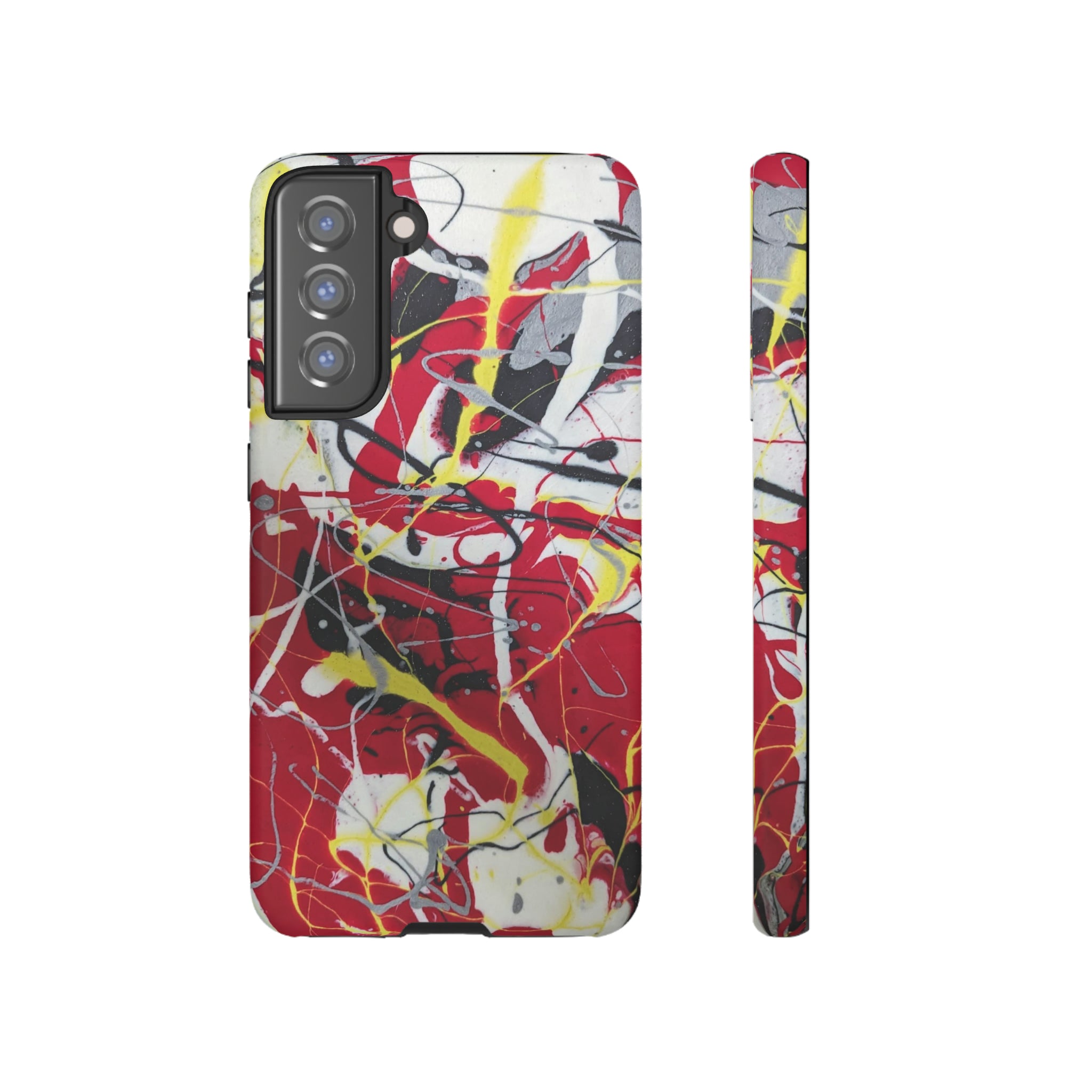 Red Splash Abstract Art Tough Case,  Fine Art phone Case, Fluid Art, Pour Painting Samsung iPhone Pixel