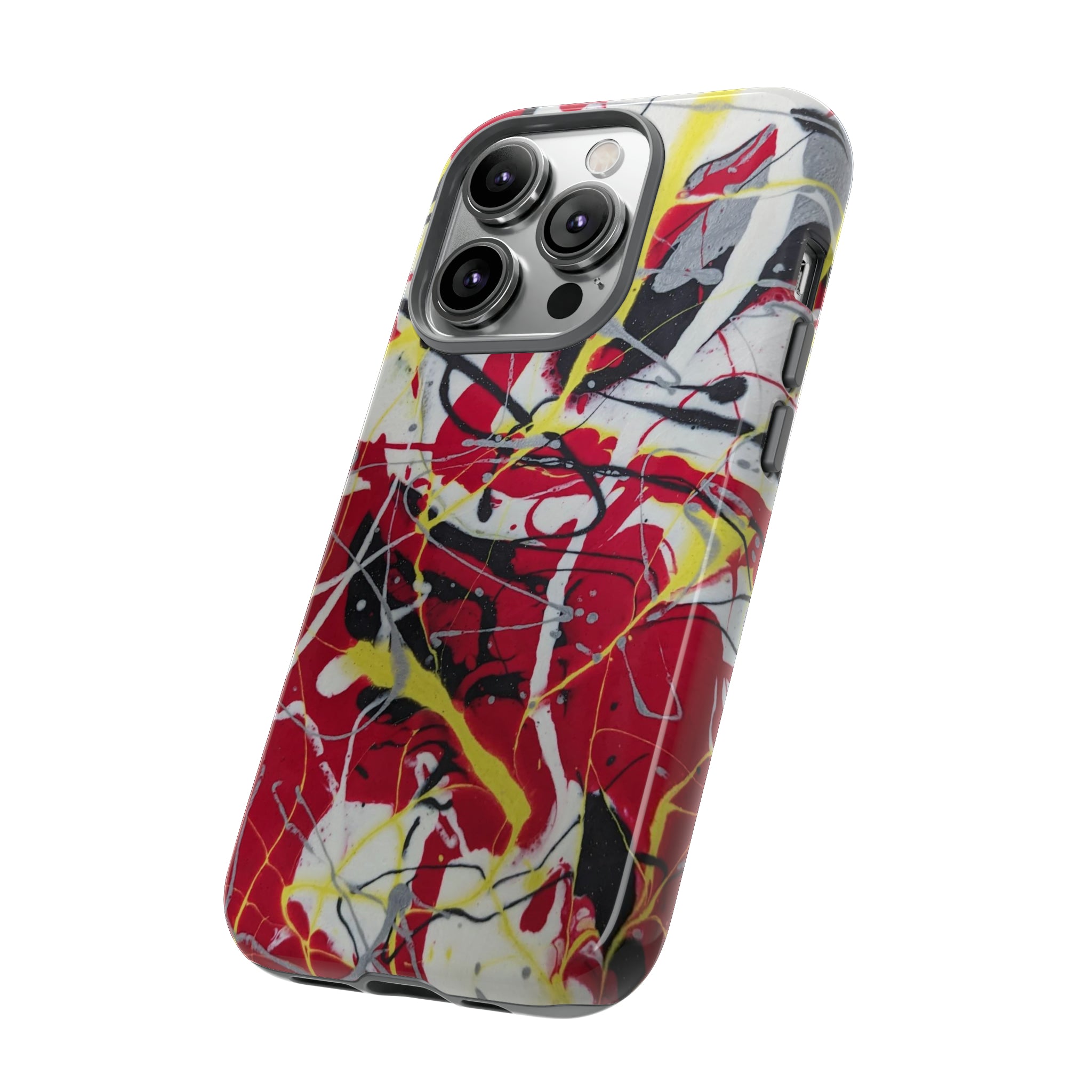 Red Splash Abstract Art Tough Case,  Fine Art phone Case, Fluid Art, Pour Painting Samsung iPhone Pixel