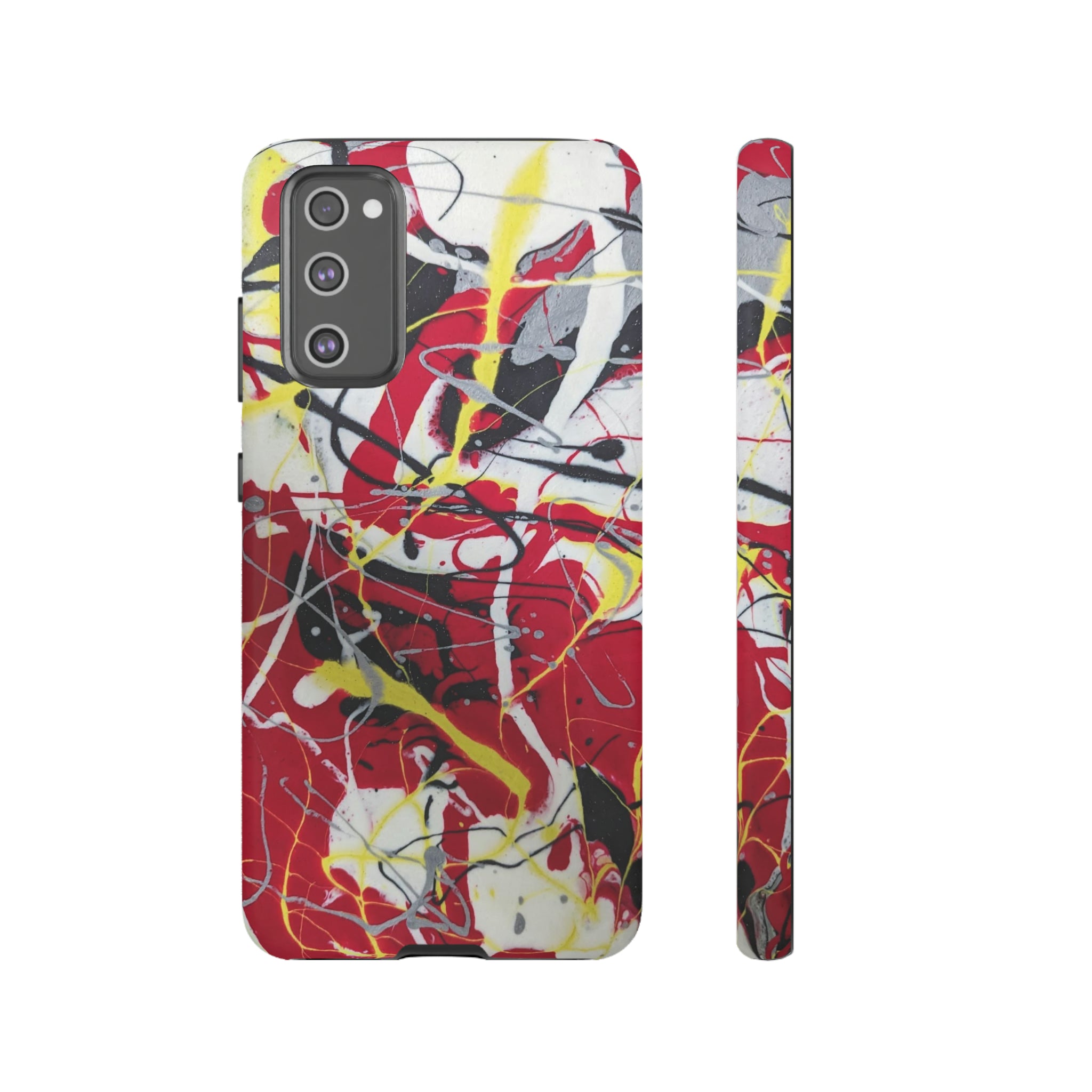 Red Splash Abstract Art Tough Case,  Fine Art phone Case, Fluid Art, Pour Painting Samsung iPhone Pixel