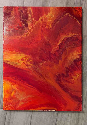 18x24 Original Abstract Canvas Art Acrylic Pour Painting "Lava Tides" / Original Acrylic Painting / Abstract Painting / Fluid Art