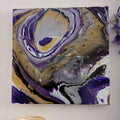 24x24 Original Abstract Canvas Art Acrylic Pour Painting "Purple & Gold" / Original Acrylic Painting / Abstract Painting / Fluid Art