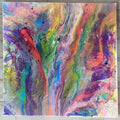 24x24 Original Abstract Canvas Art Acrylic Pour Painting "Rainbow's Peak" / Original Acrylic Painting / Abstract Painting / Fluid Art
