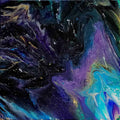 30x30 Original Abstract Canvas Art Acrylic Pour Painting "Galaxy" / Original Acrylic Painting / Abstract Painting / Fluid Art