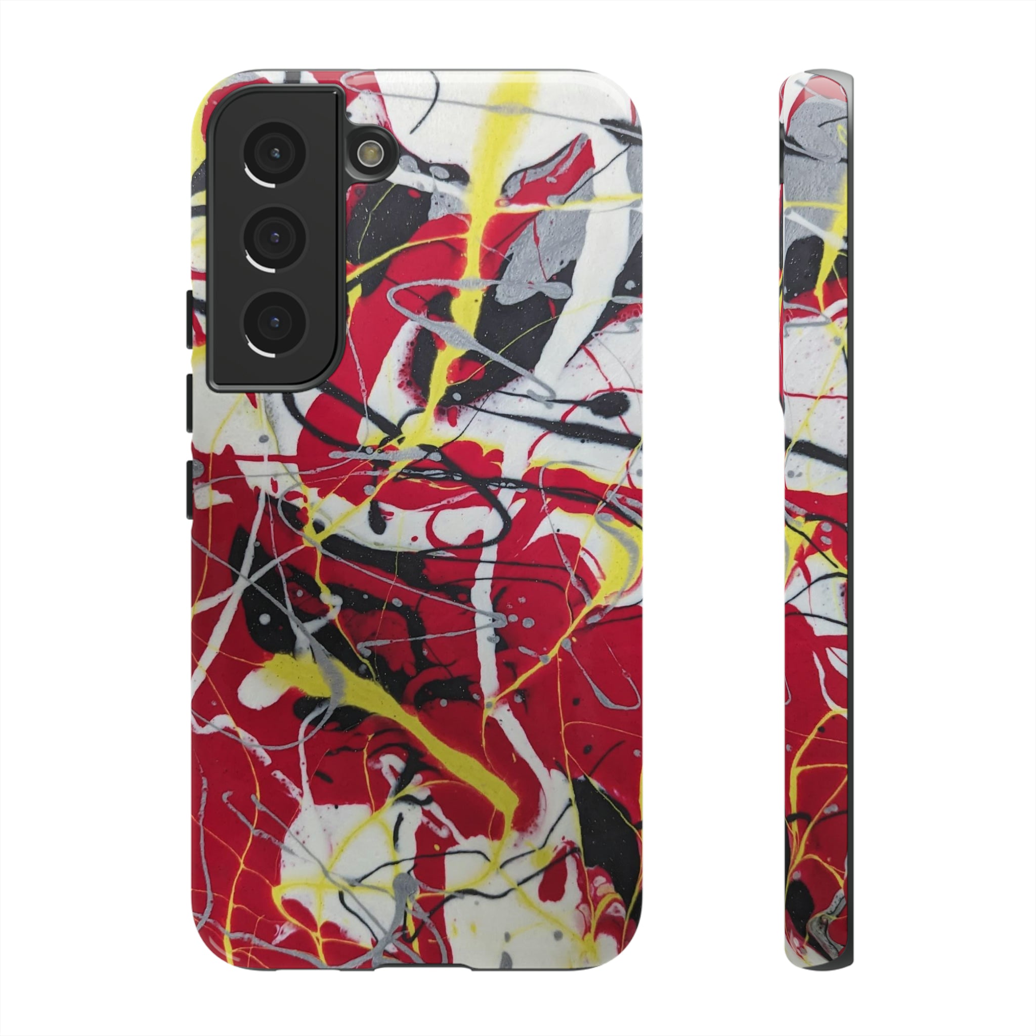 Red Splash Abstract Art Tough Case,  Fine Art phone Case, Fluid Art, Pour Painting Samsung iPhone Pixel