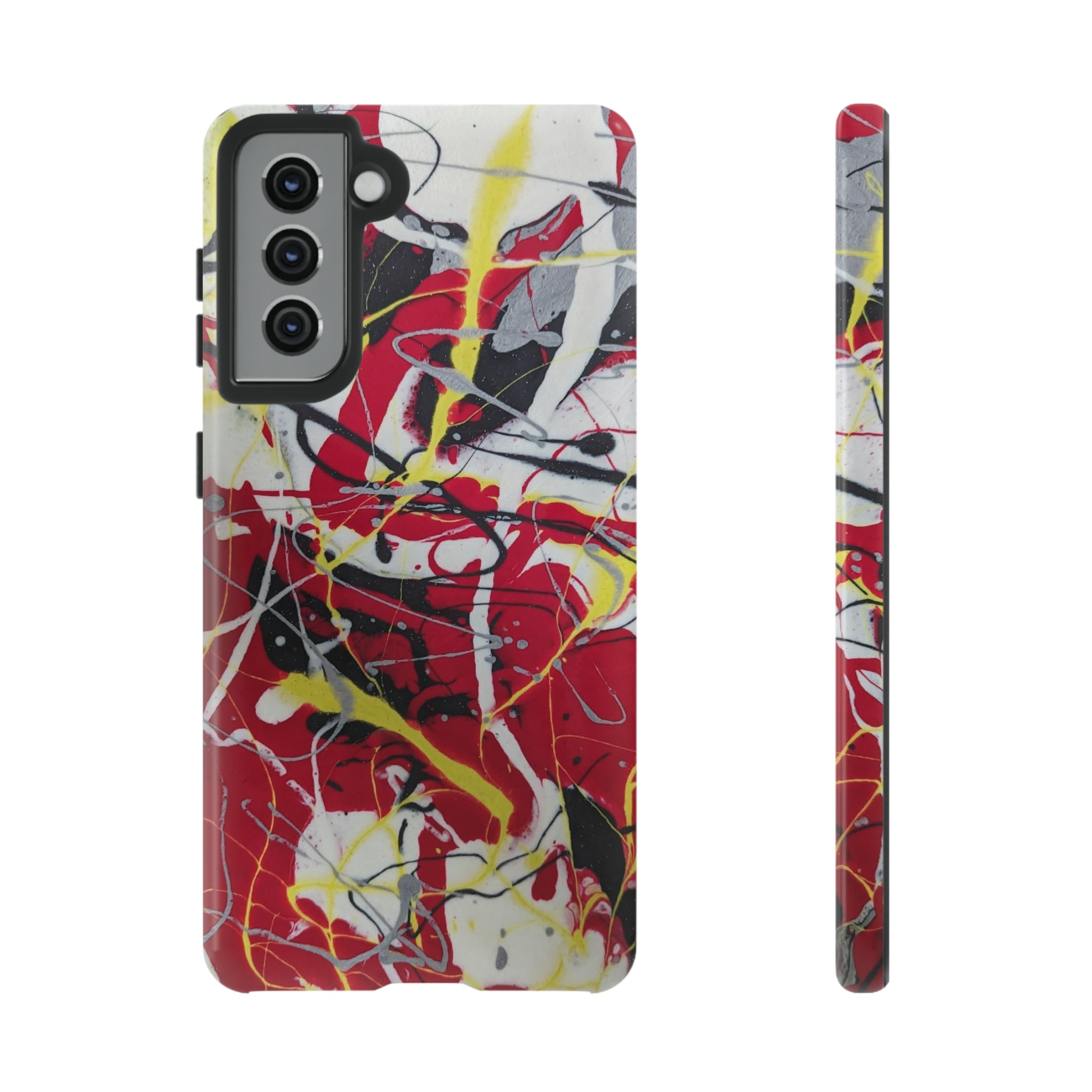 Red Splash Abstract Art Tough Case,  Fine Art phone Case, Fluid Art, Pour Painting Samsung iPhone Pixel