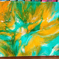8x10 Original Abstract Canvas Art Acrylic Pour Painting "Yellowstone Bloom" / Original Acrylic Painting / Abstract Painting / Fluid Art