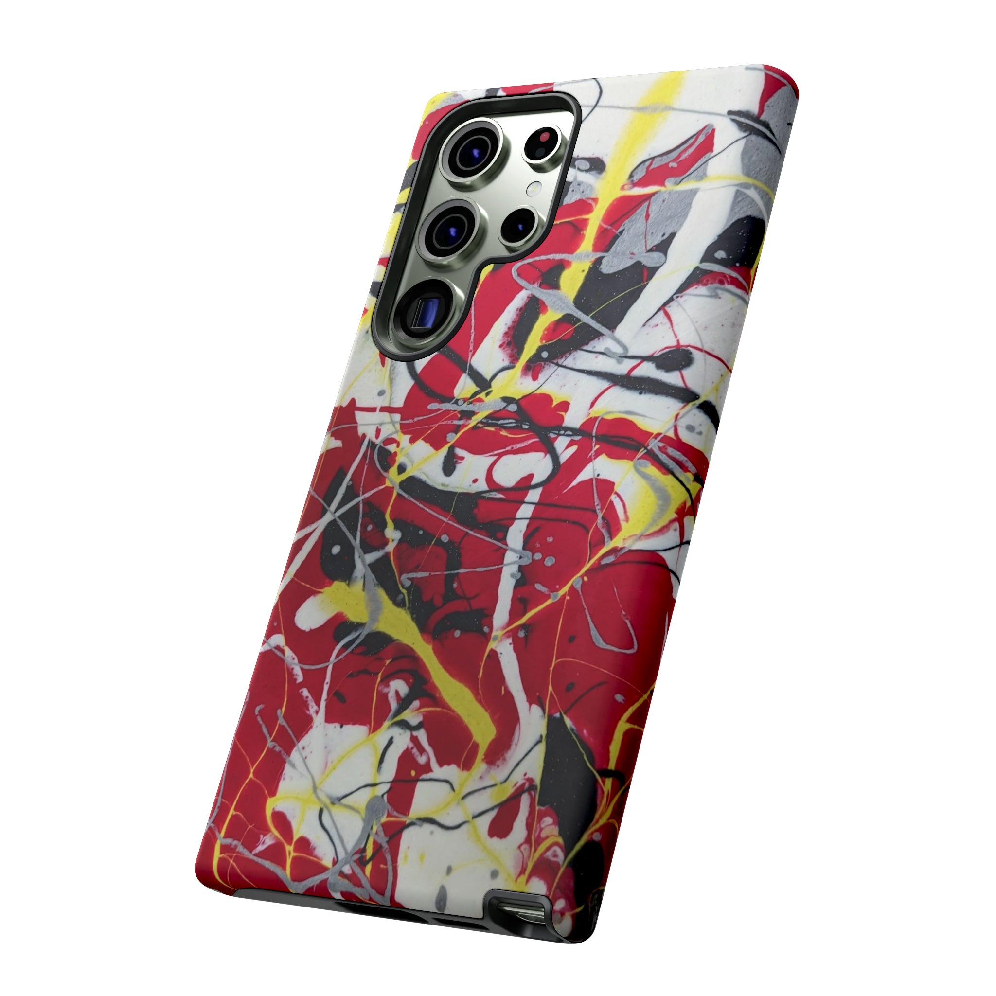 Red Splash Abstract Art Tough Case,  Fine Art phone Case, Fluid Art, Pour Painting Samsung iPhone Pixel