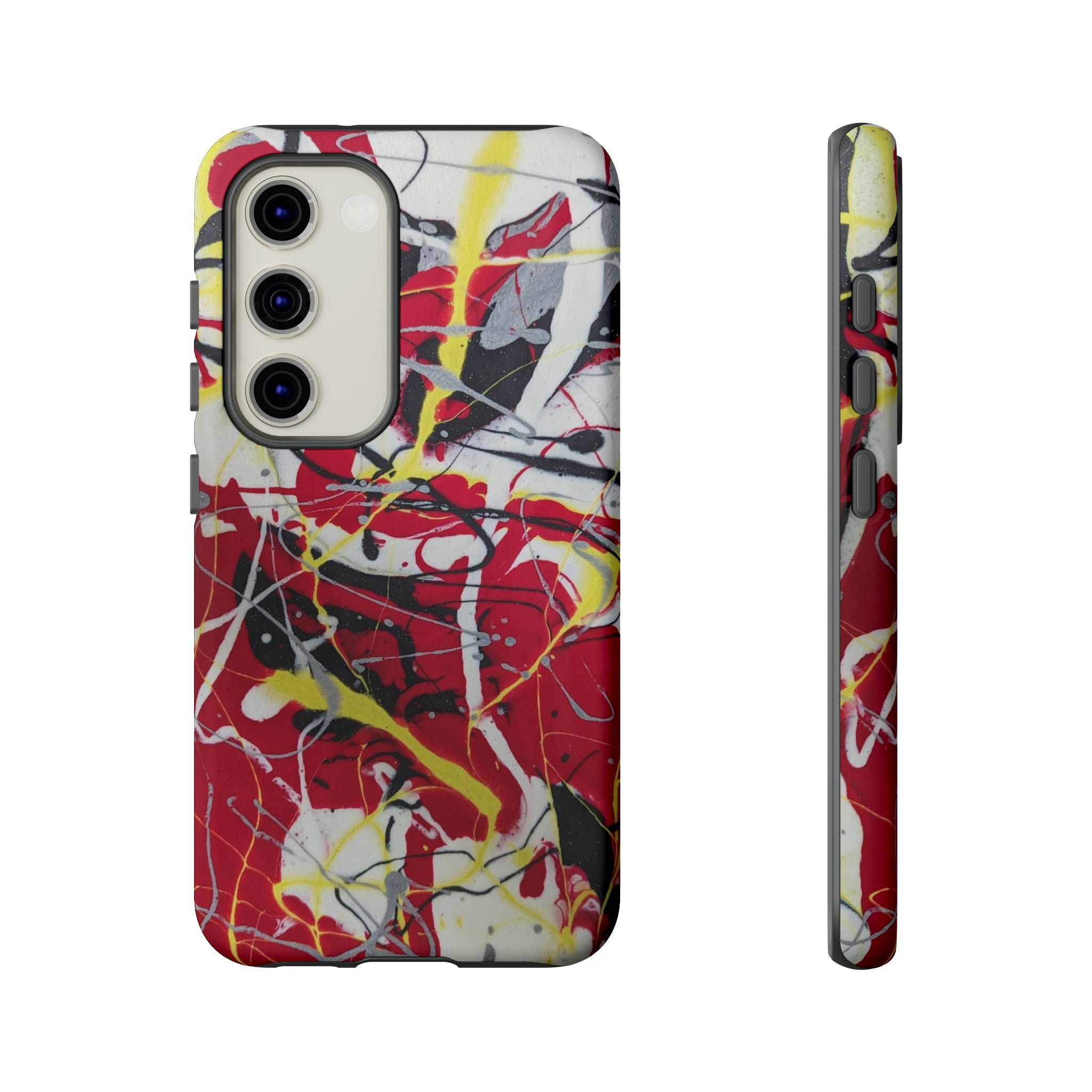 Red Splash Abstract Art Tough Case,  Fine Art phone Case, Fluid Art, Pour Painting Samsung iPhone Pixel