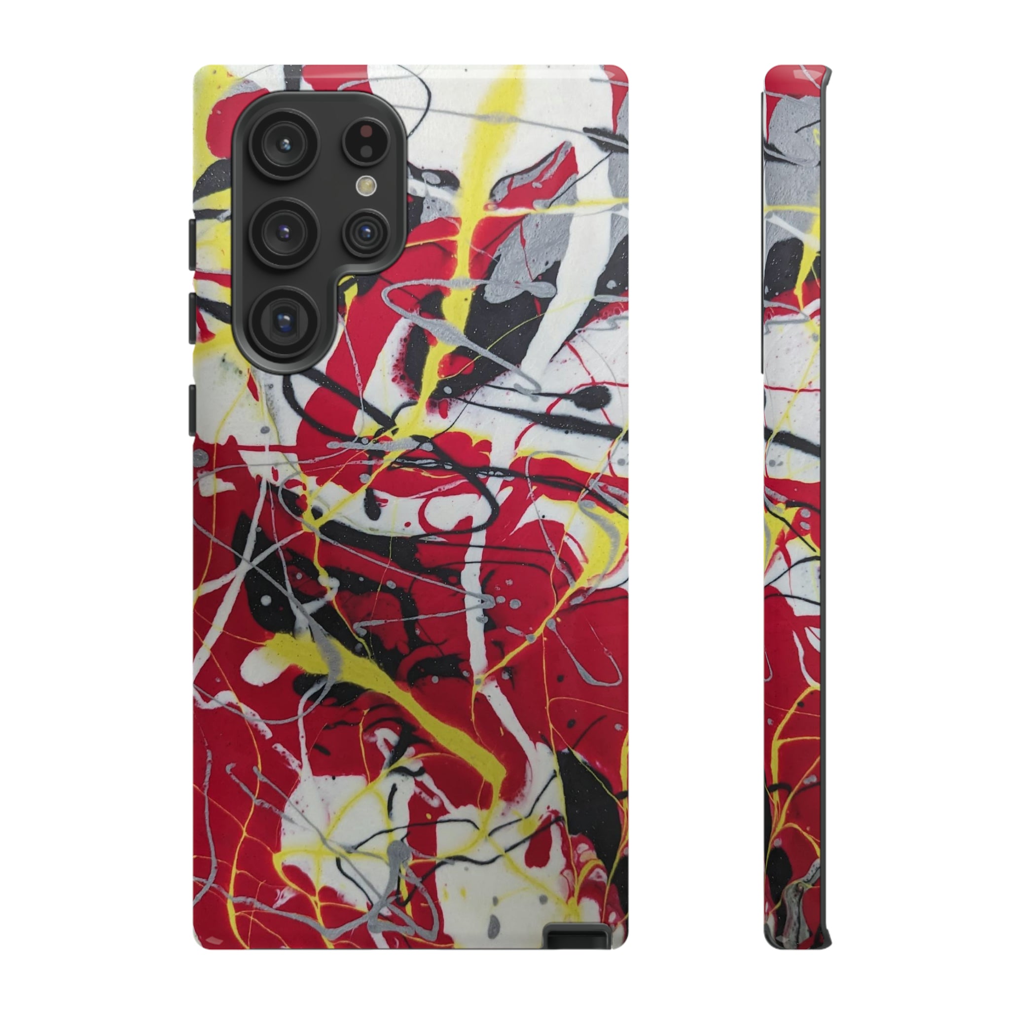 Red Splash Abstract Art Tough Case,  Fine Art phone Case, Fluid Art, Pour Painting Samsung iPhone Pixel