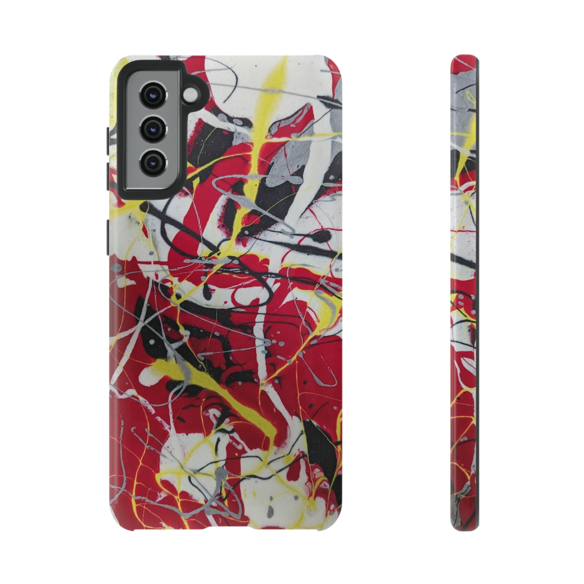 Red Splash Abstract Art Tough Case,  Fine Art phone Case, Fluid Art, Pour Painting Samsung iPhone Pixel