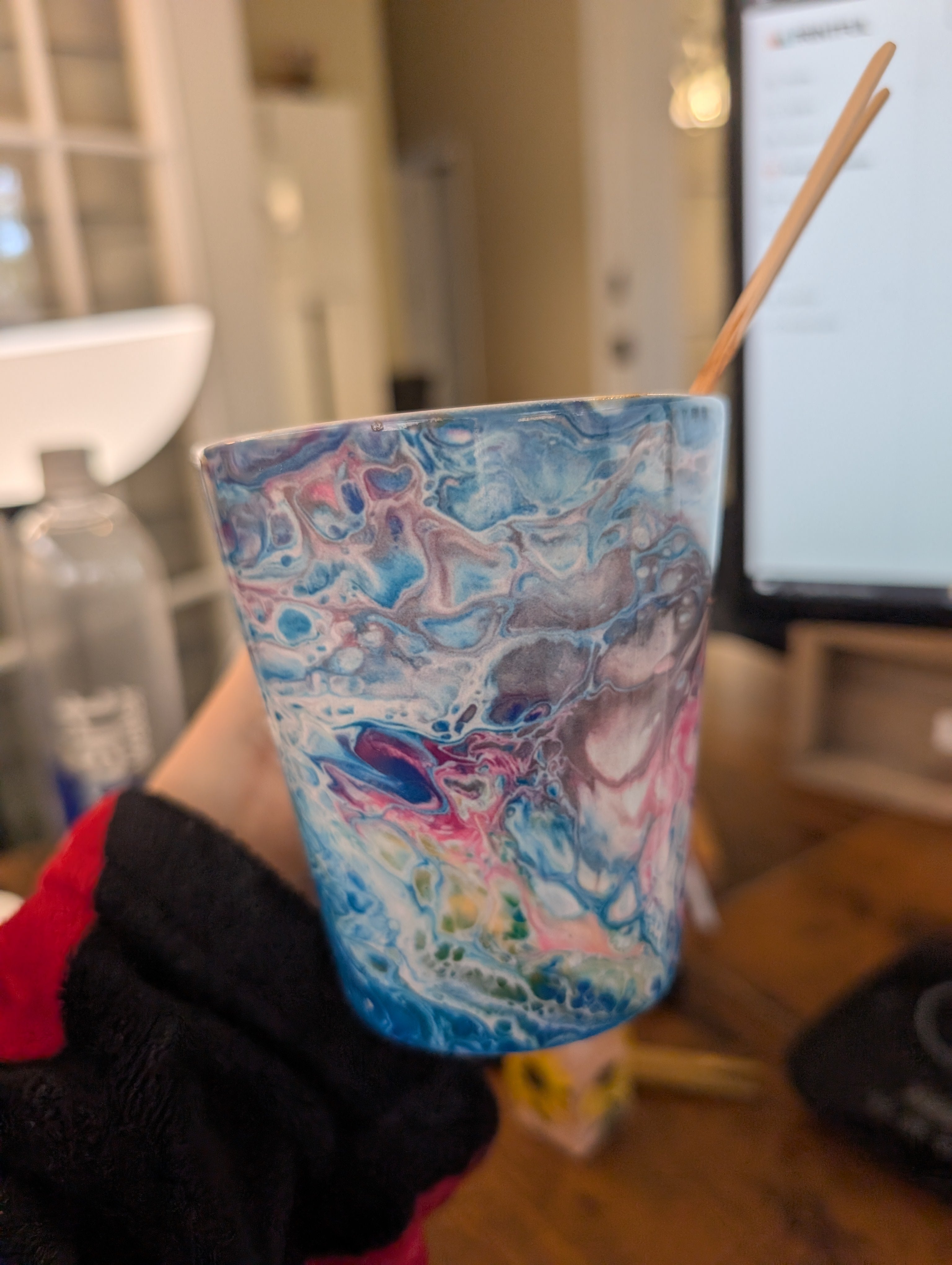 Ocean Life Latte mug, Ceramic Mug, Glossy Mug, Fluid Art, Acrylic Pour Painting, Abstract Art, Gift, Paint Mug, Coffee Cup, Drinkware