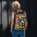 Bright and Flowery Original Painting Backpack - Happy Floral Print, Cool Floral Print, Funky Floral Print