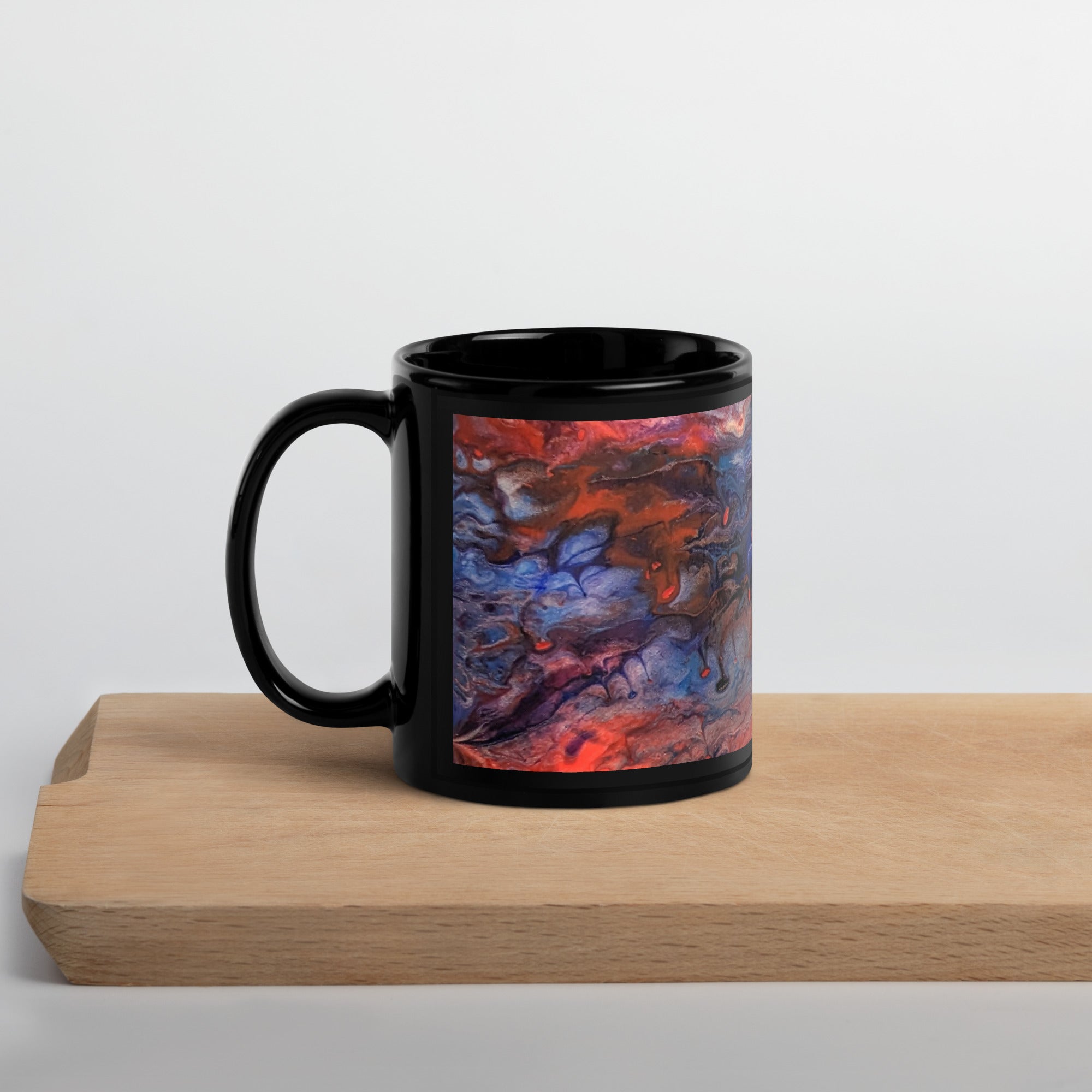 Falling Sky Sunset Ceramic Mug, Glossy Mug, Fluid Art, Acrylic Pour Painting, Abstract Art, Gift, Paint Mug, Coffee Cup, Drinkware