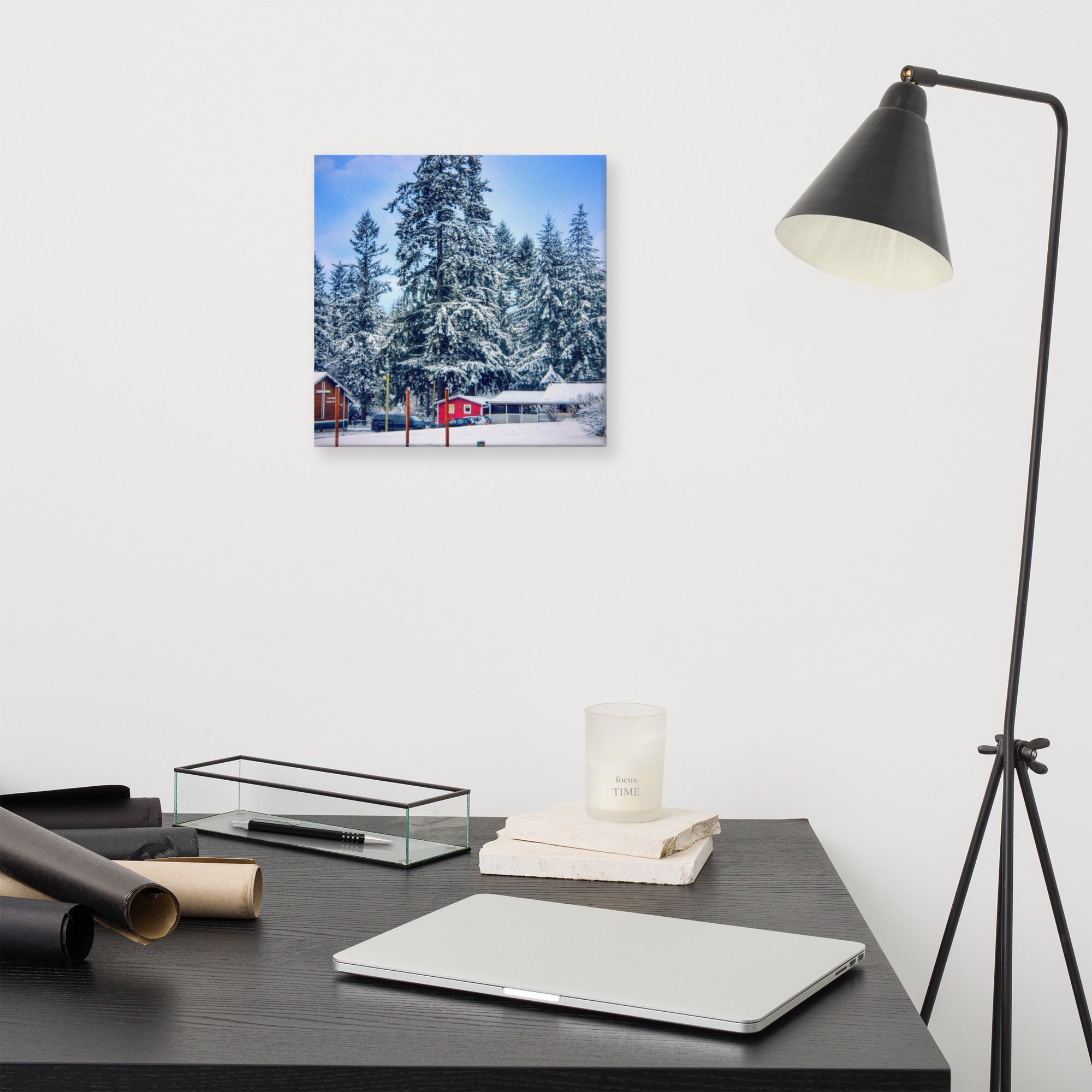 Snowy Christmas Whidbey Island Photograph on Canvas