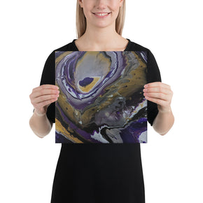 Original Abstract Canvas Art Acrylic Pour Painting "Purple & Gold" / Abstract Painting / Fluid Art - Painting Print