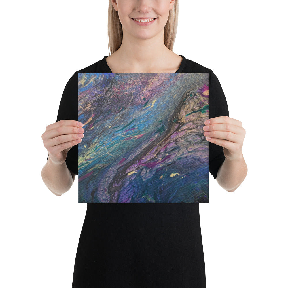 Original Abstract Canvas Art Acrylic Pour Painting "Peacock Galaxy" / Abstract Painting / Fluid Art - Painting Print