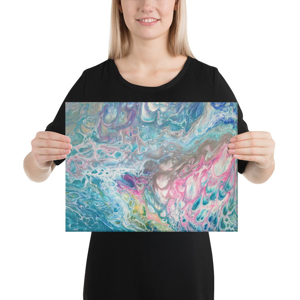 Original Abstract Canvas Art Acrylic Pour Painting "Ocean Life" / Abstract Painting / Fluid Art - Painting Print