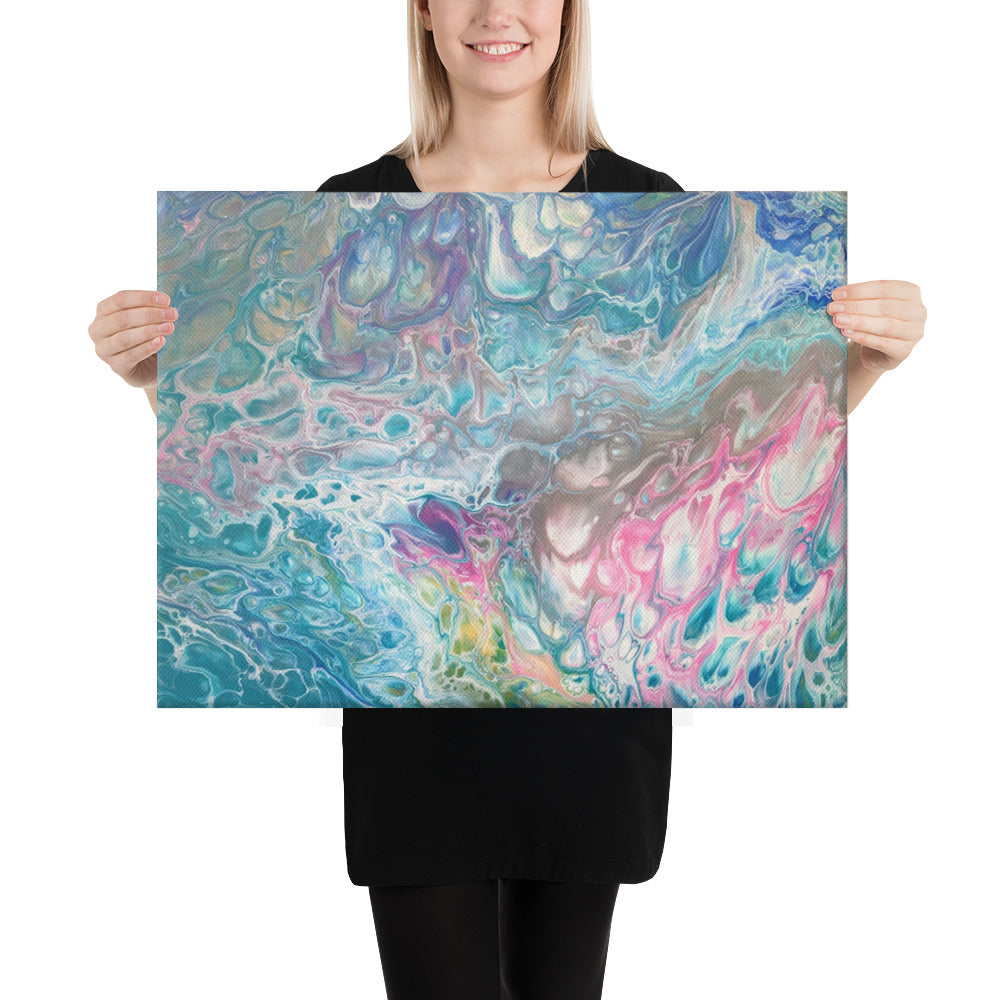 Original Abstract Canvas Art Acrylic Pour Painting "Ocean Life" / Abstract Painting / Fluid Art - Painting Print