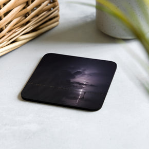 Lightning Thunderstorm Photo Cork-back coaster