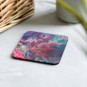 Convergence Acrylic Painting Cork-back coaster