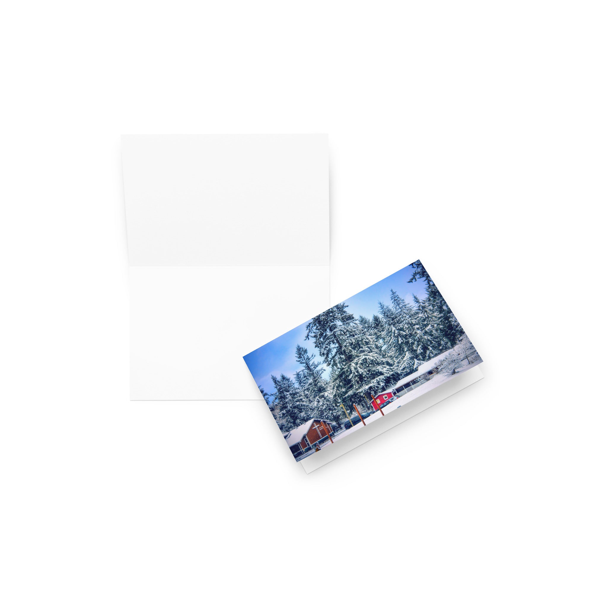 Snowy Christmas Whidbey Island Photograph Greeting card