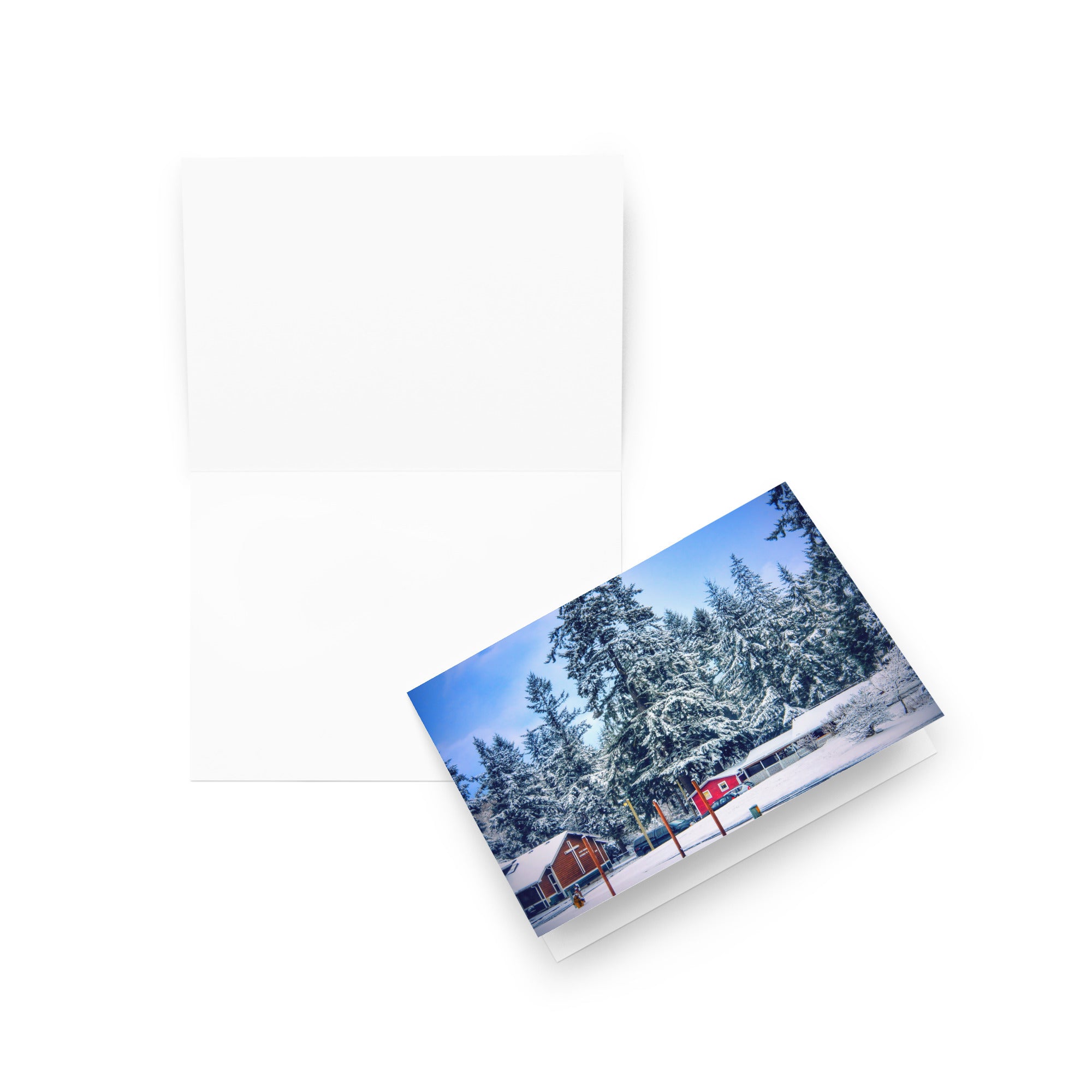 Snowy Christmas Whidbey Island Photograph Greeting card