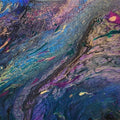 12x16 Original Abstract Canvas Art Acrylic Pour Painting "Peacock Galaxy" / Original Acrylic Painting / Abstract Painting / Fluid Art