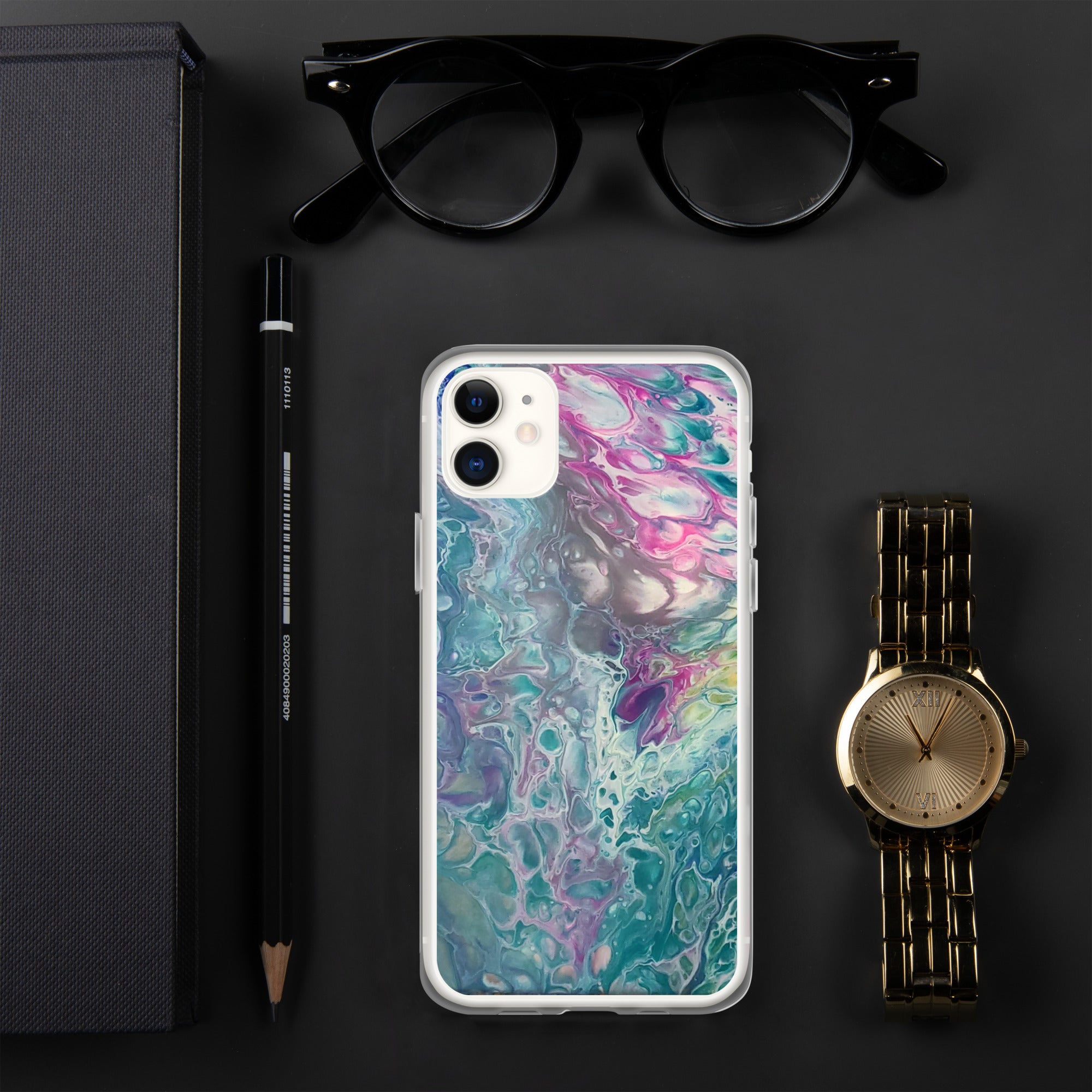 Ocean Life Abstract Art iPhone Case, Fine Art phone Case, Fluid Art, Pour Painting Ocean Life Abstract Art iPhone Case, Fine Art phone Case, Fluid Art, Pour Painting