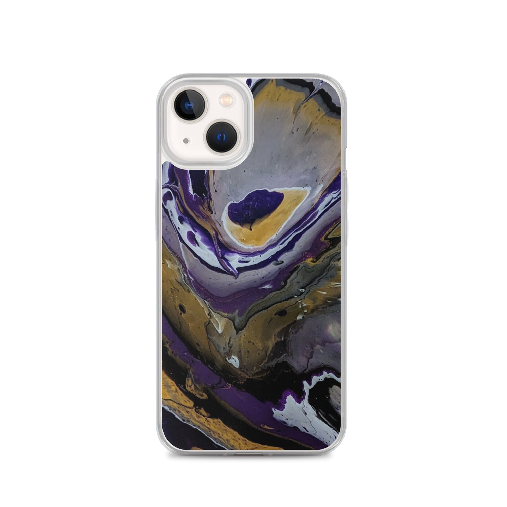 Purple & Gold Abstract Art iPhone Case, Fine Art phone Case, Fluid Art, Pour Painting