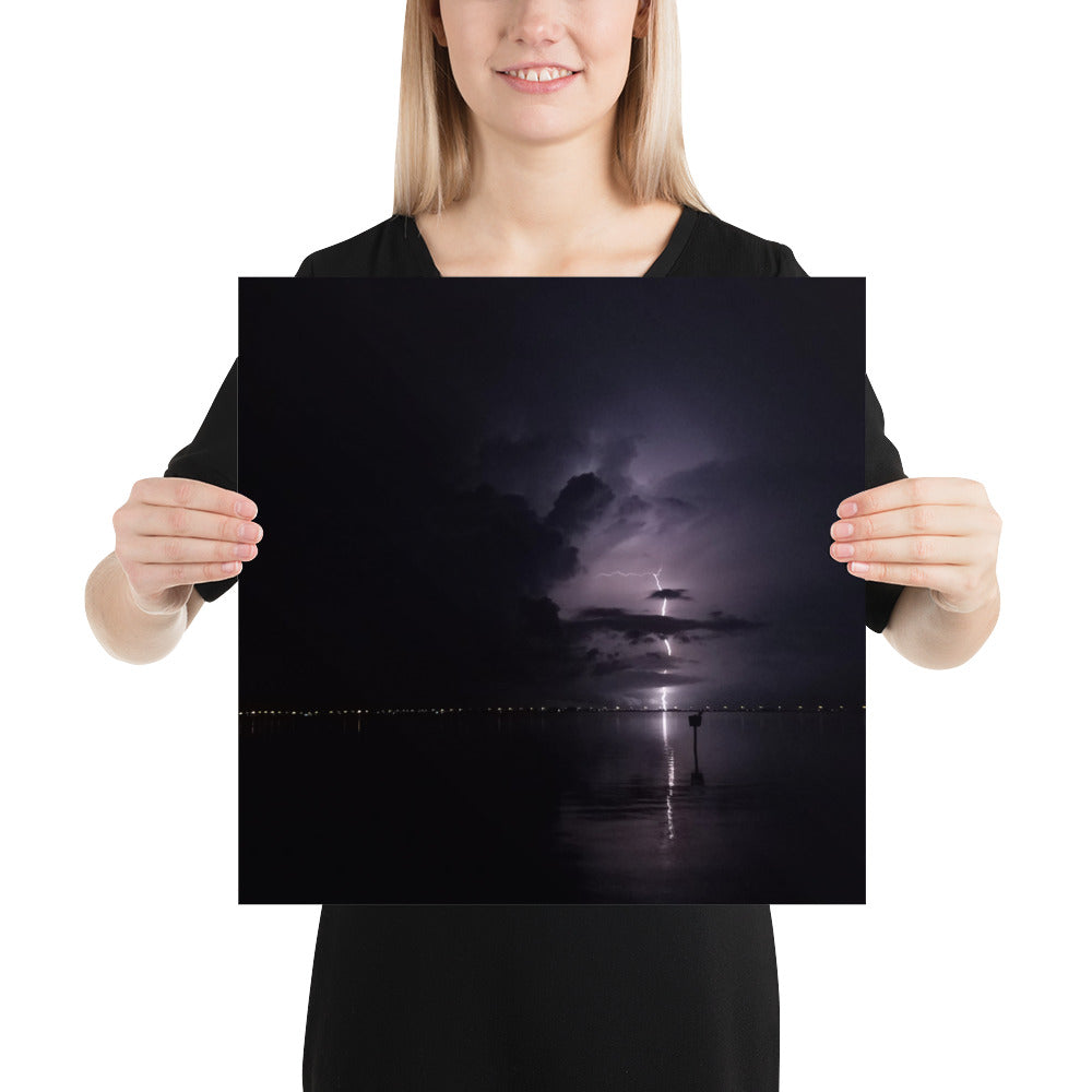 Lightning Thunderstorm Photo Print - Safety Harbor Pier, Florida