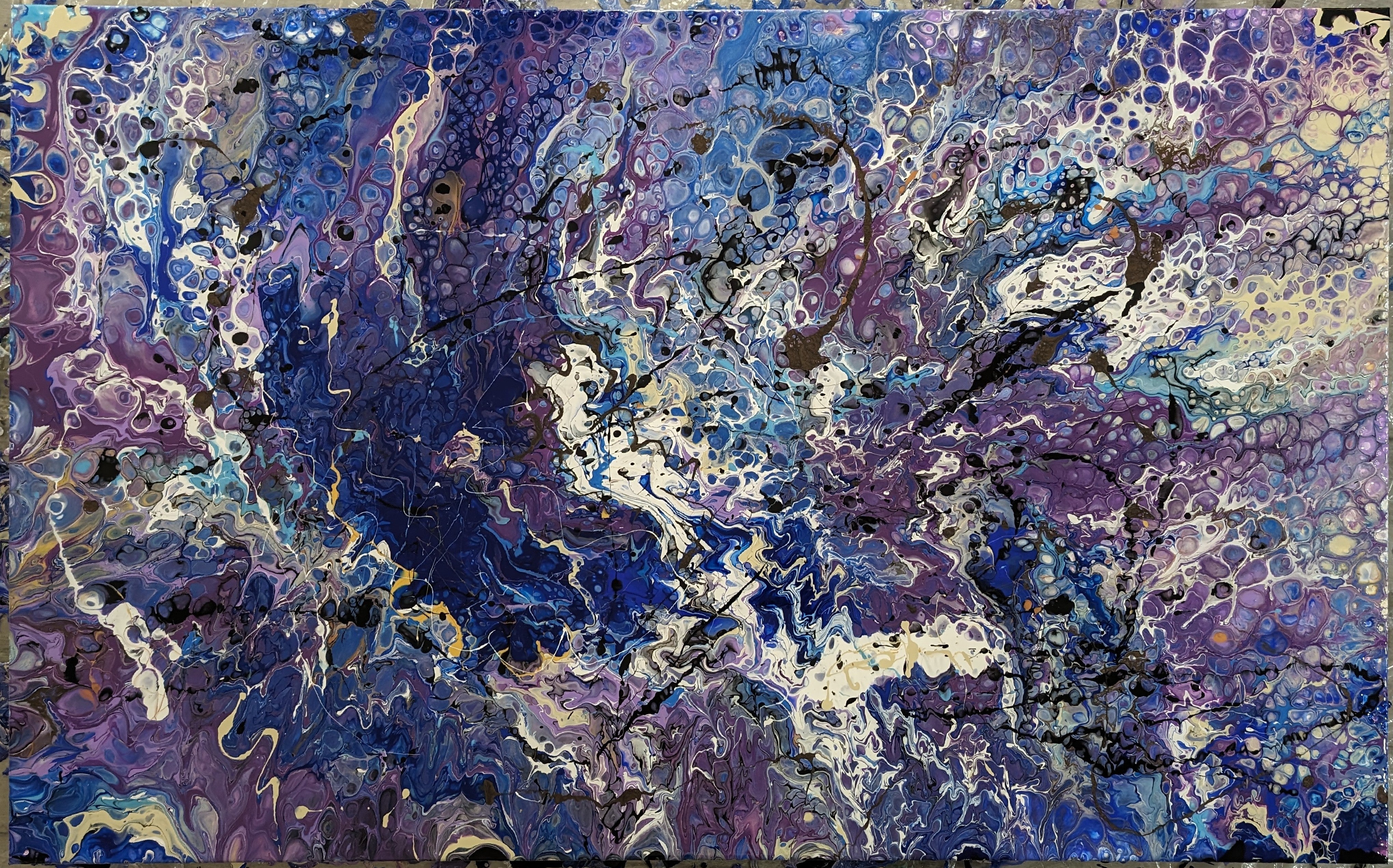 30x48 Original Abstract Canvas Art Acrylic Pour Painting "Lavender Haze" / Original Acrylic Painting / Abstract Painting / Fluid Art