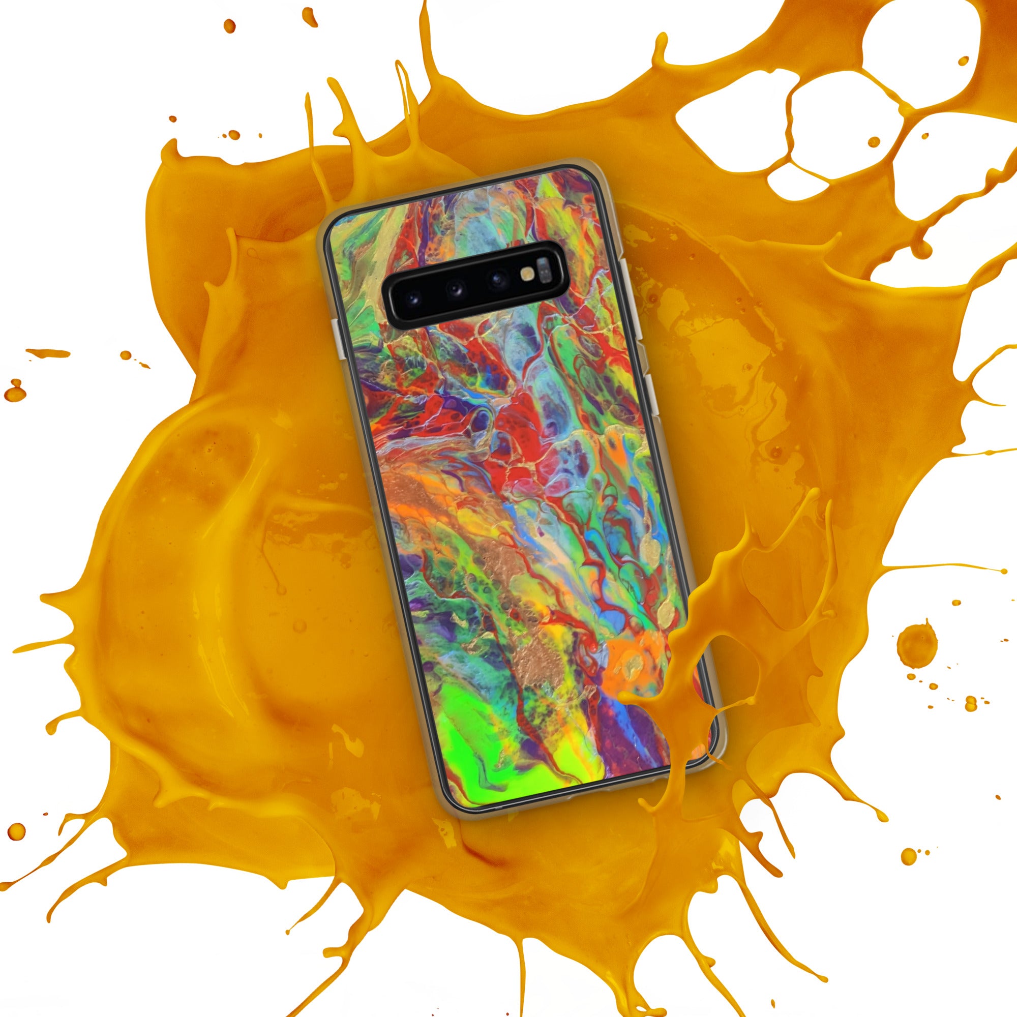 Florescent Splash Abstract Art Samsung Case, Fine Art phone Case, Fluid Art, Pour Painting