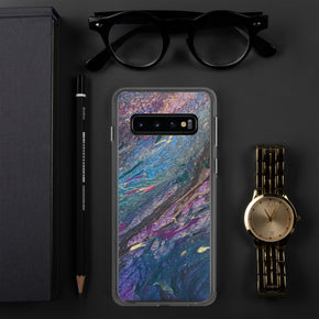 Peacock Galaxy Samsung Phone Case, Fine Art phone Case, Fluid Art, Pour Painting