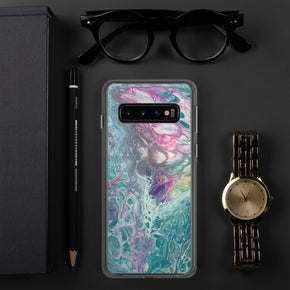 Ocean Life Abstract Art Samsung Case,  Fine Art phone Case, Fluid Art, Pour Painting