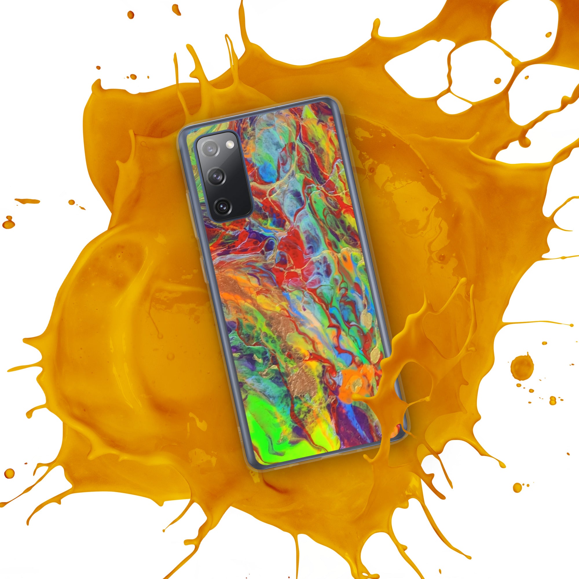 Florescent Splash Abstract Art Samsung Case, Fine Art phone Case, Fluid Art, Pour Painting