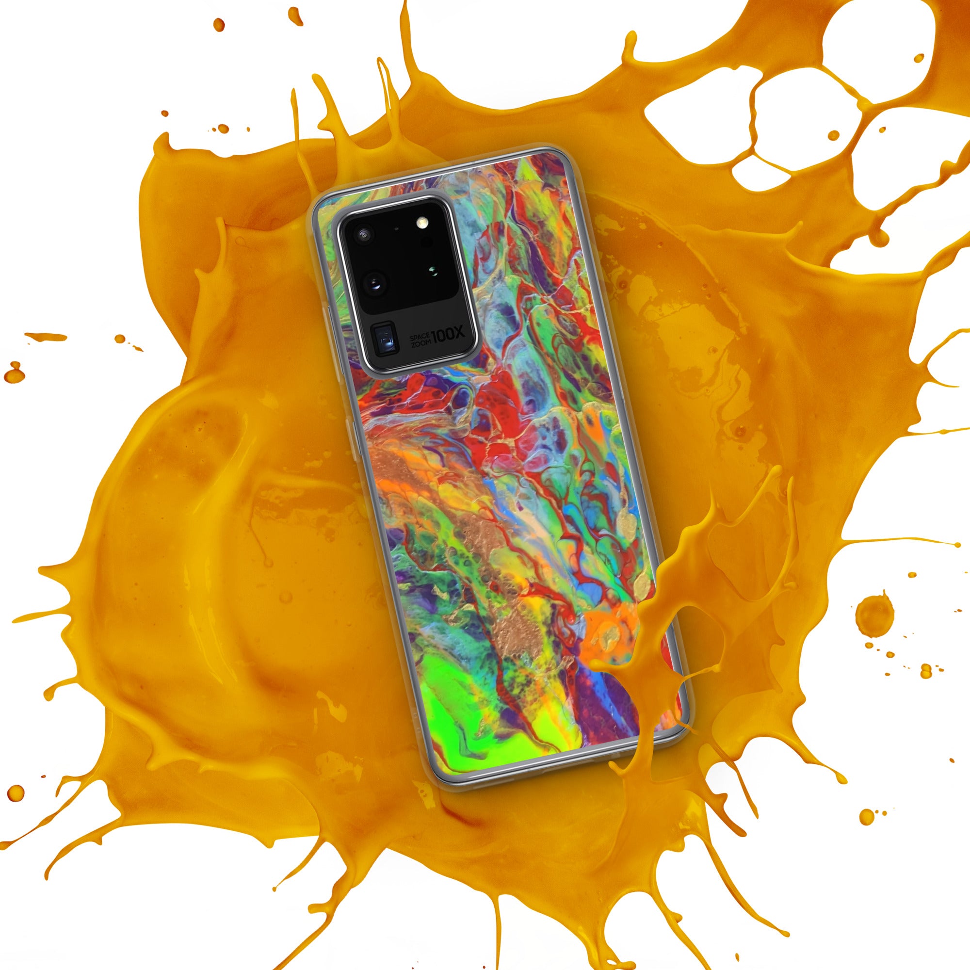 Florescent Splash Abstract Art Samsung Case, Fine Art phone Case, Fluid Art, Pour Painting